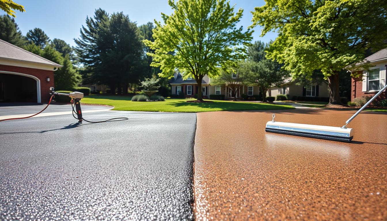 spray vs squeegee sealcoating charlotte
